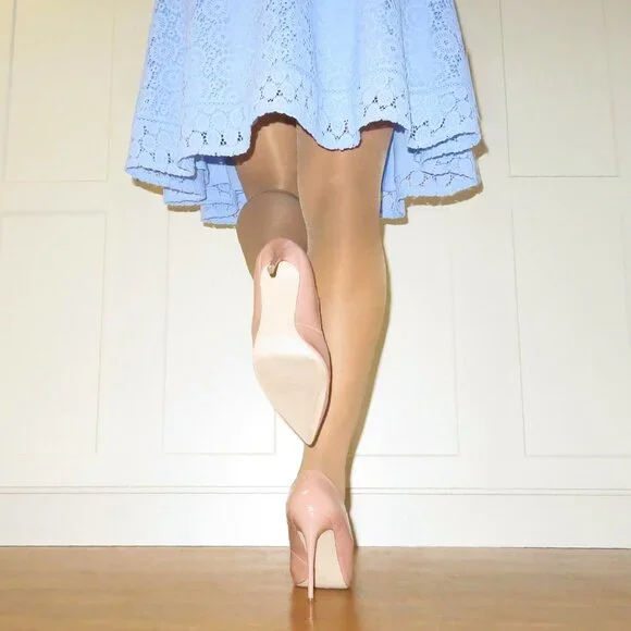 Women's EUC Steve Madden Daisie Dark Blush Patent Stiletto High Heel Pump US 9 - Picture 5 of 14